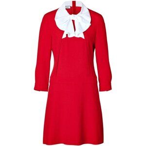 Boutique Moschino Red Dress with a White Bow Collar - NEVER WORN - brand new